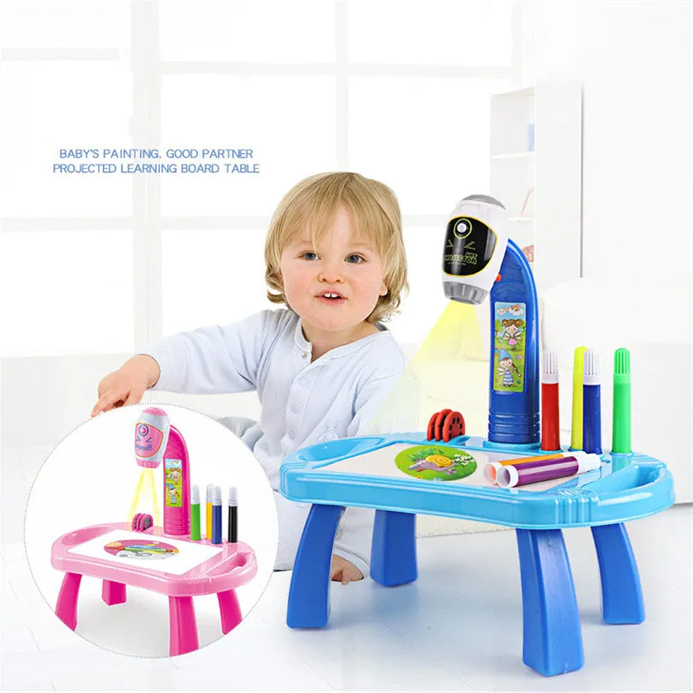 Kids LED Projector Drawing Desk Educational Painting Toy Set