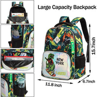 (NET) MOHCO Kids Backpack 17 inch Lunch Bag and Pencil Case Lightweight School Bookbag for Teens, Girls, Boys, Elementary and Middle school / 1055-3