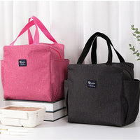 Portable Insulated Lunch Bag with Dual Side Pockets Thermal Lunch Tote Bag for Women Men Adults for Work Picnic School Office