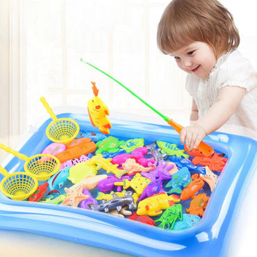 Kids Magnetic Fishing Game Toy Set with Fishing Pole,Toddler Pool Fishing Game for Kids Bath Toy