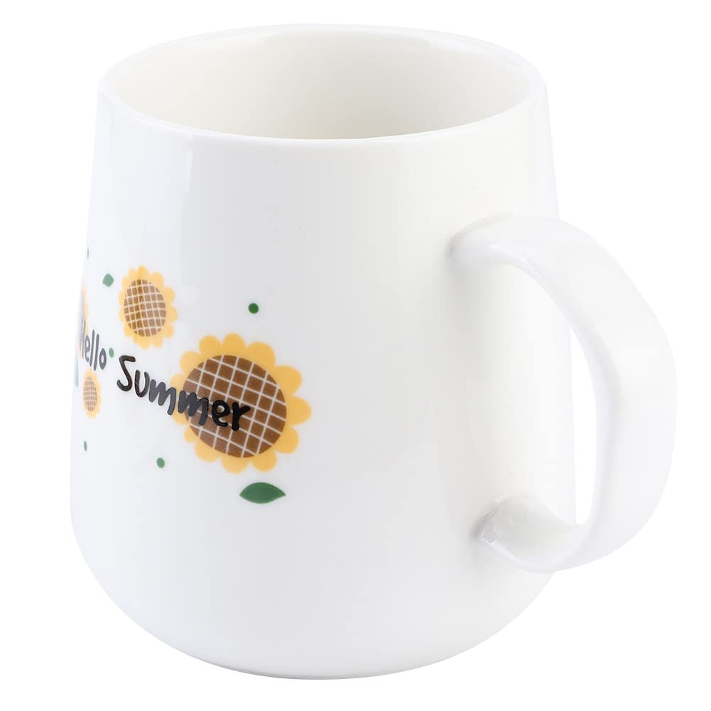 (Net) Summer Sunflower Ceramic Cup with Cap