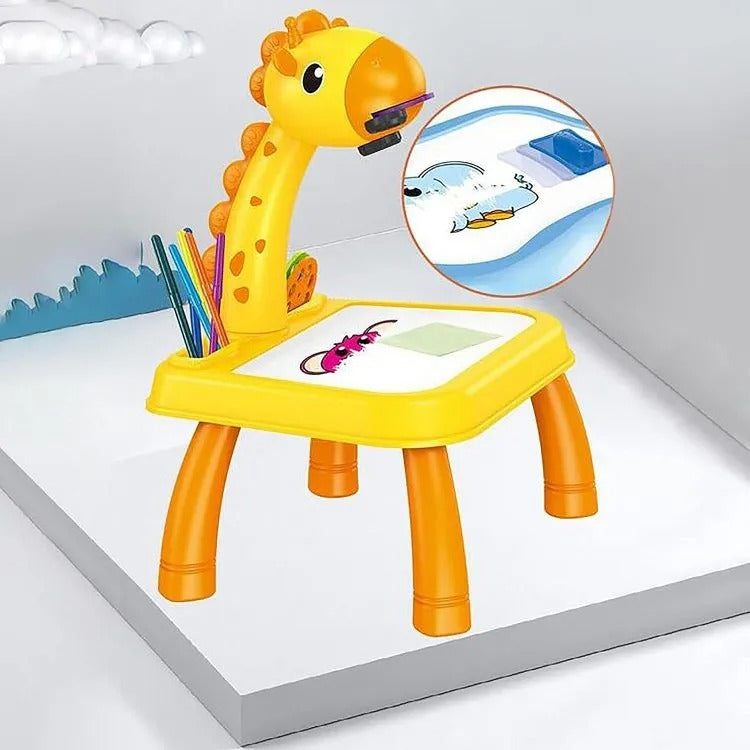 Kids Led Projector Drawing Table Toy Set Art Painting Board Table Light Toy Educational Learning