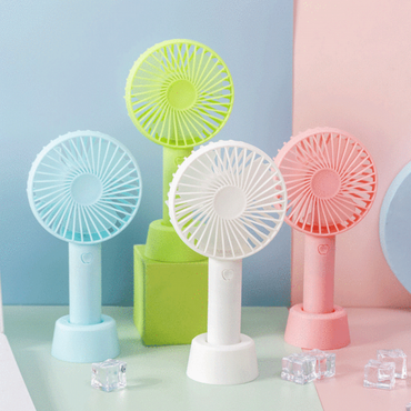 Mini Portable USB Hand Fan Built-in Rechargeable Battery Operated Summer Cooling Table Fan with Standing Holder