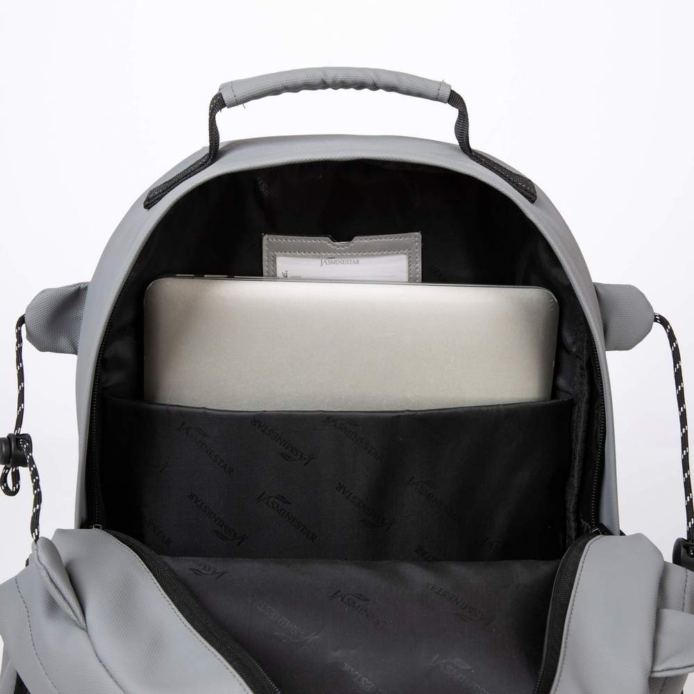 (NET) Grey Backpack with Lunch Box & Pencil Bag Set Of 3 Pcs