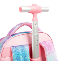 (NET) Rolling Backpack Kids Backpack With Wheels Trip Luggage Suitcase