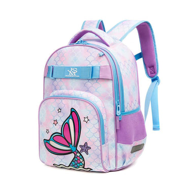 (NET) School Bag with Lunch Bag and Pencil Case Mermaid Set Of 3  Pcs