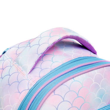 (NET) School Bag with Lunch Bag and Pencil Case Mermaid Set Of 3  Pcs