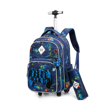 (NET) Cute Bluey Rolling Backpack With Lunch Bag Backpack With Wheels