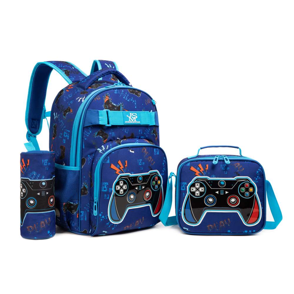 (NET) Game School Bag With Lunch Bag And Pencil Case Set Of 3 Pcs