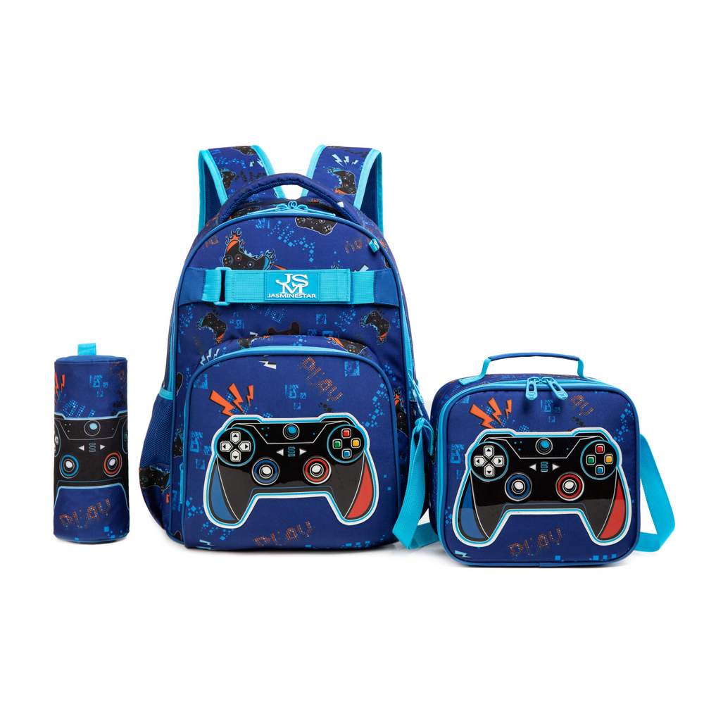 (NET) Game School Bag With Lunch Bag And Pencil Case Set Of 3 Pcs