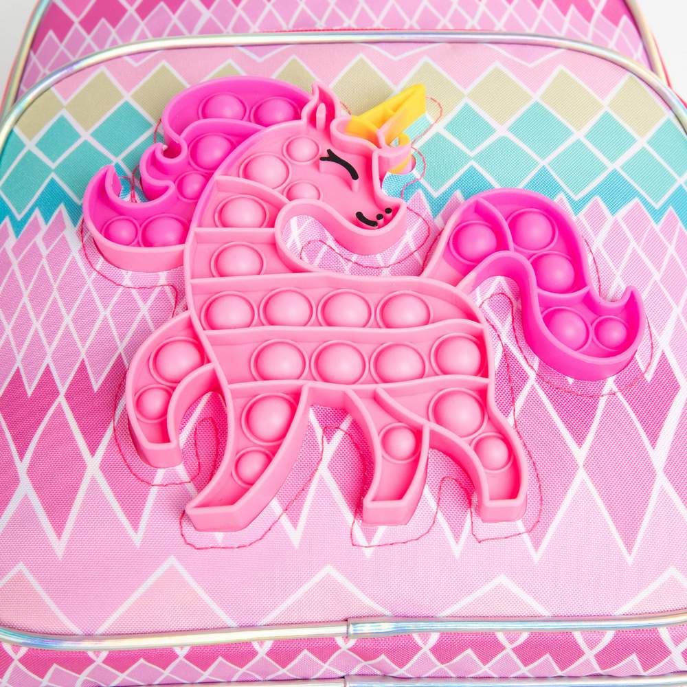 (NET) Pop Unicorn Printed School Backpack With Insulated Lunch Box And Pencil Case Set Of 3 Pcs