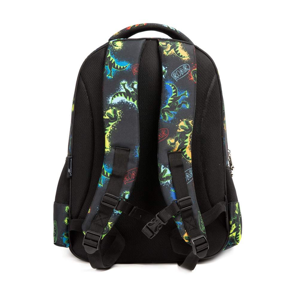 (NET) Dinosaur Design School Bags for Boys With Lunch Bags Set Of 3 Pcs