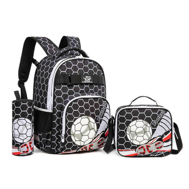 (NET) Football School Bag With Lunch Bag And Pencil Case  Set Of 3 Pcs