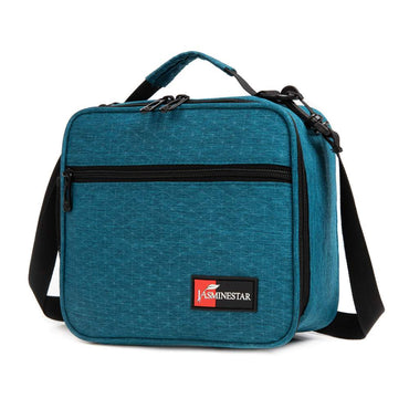 (NET) Blue Insulated Lunch Bag For With Shoulder Strap