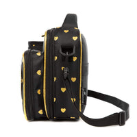 (NET) Heart Shaped Lunch Bag With Bottle Holder Crossbody Lunch Box With 3 Compartments