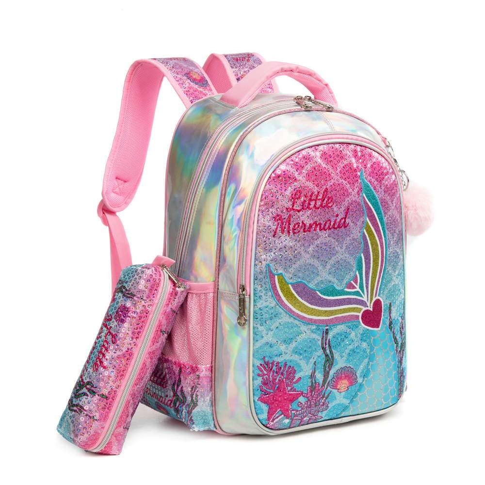 (NET) Little Mermaid Backpack For Girls Set Of 3 Pcs