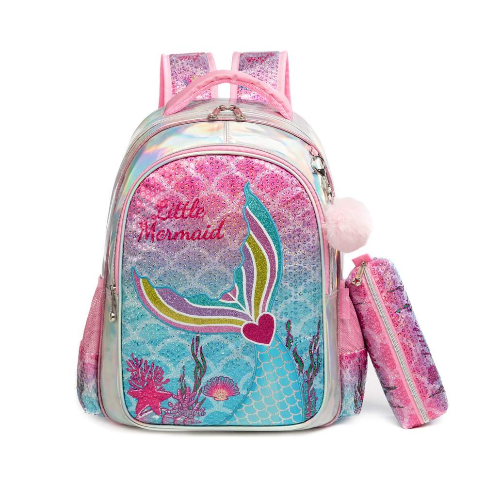 (NET) Little Mermaid Backpack For Girls Set Of 3 Pcs