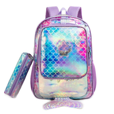 (NET) Mermaid Girls School Backpack Set 3 Pcs