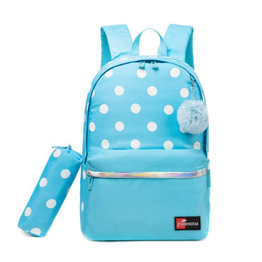 (NET)  Backpack Travel School Shoulder Bag Dot Printing Teenage Girl's Bags