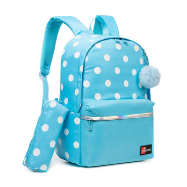 (NET)  Backpack Travel School Shoulder Bag Dot Printing Teenage Girl's Bags