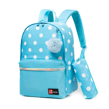 (NET)  Backpack Travel School Shoulder Bag Dot Printing Teenage Girl's Bags