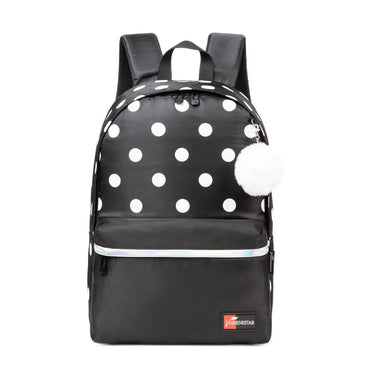 (NET) Backpack Travel School Shoulder Bag Dot Printing Teenage Girl's Bags  Set Of 2 Pcs