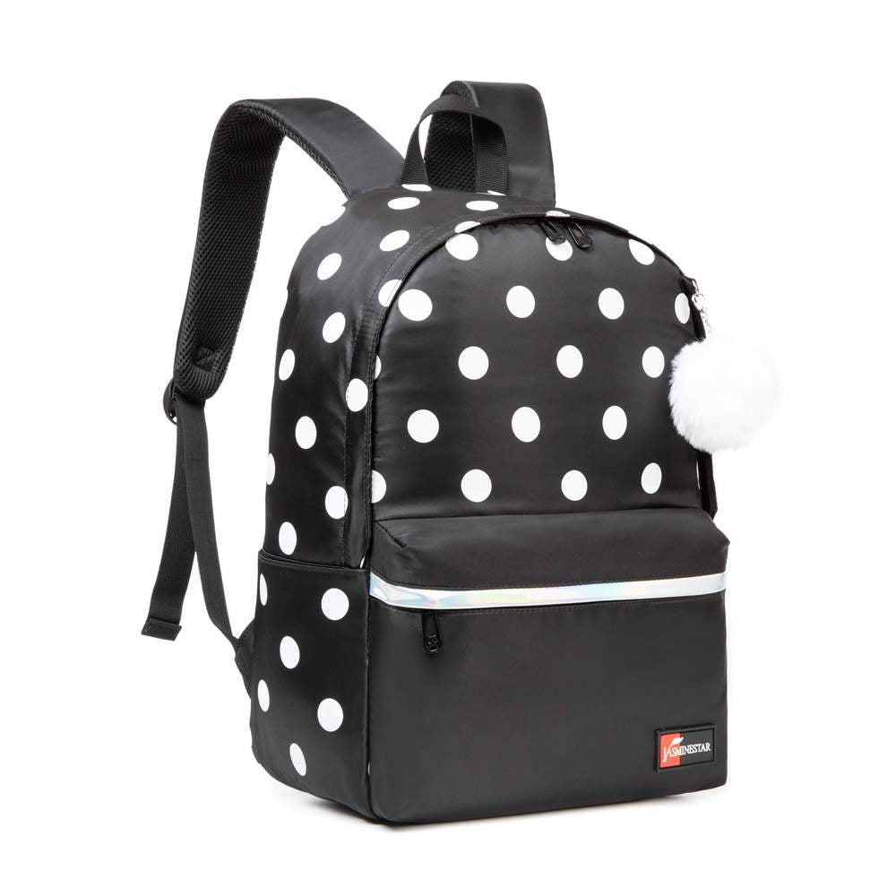 (NET) Backpack Travel School Shoulder Bag Dot Printing Teenage Girl's Bags  Set Of 2 Pcs