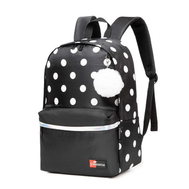 (NET) Backpack Travel School Shoulder Bag Dot Printing Teenage Girl's Bags  Set Of 2 Pcs