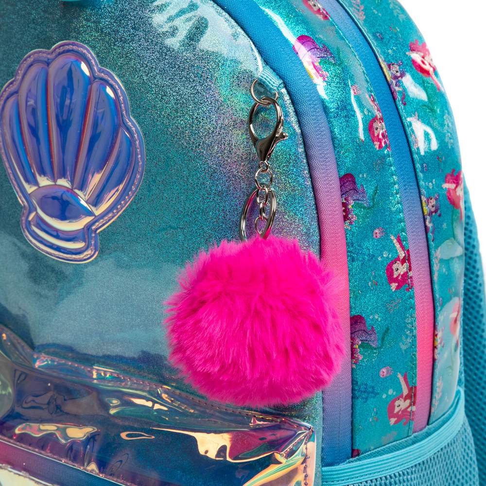 (NET) Mermaid Glitter Backpack With lunch Box Set Of 3 Pcs