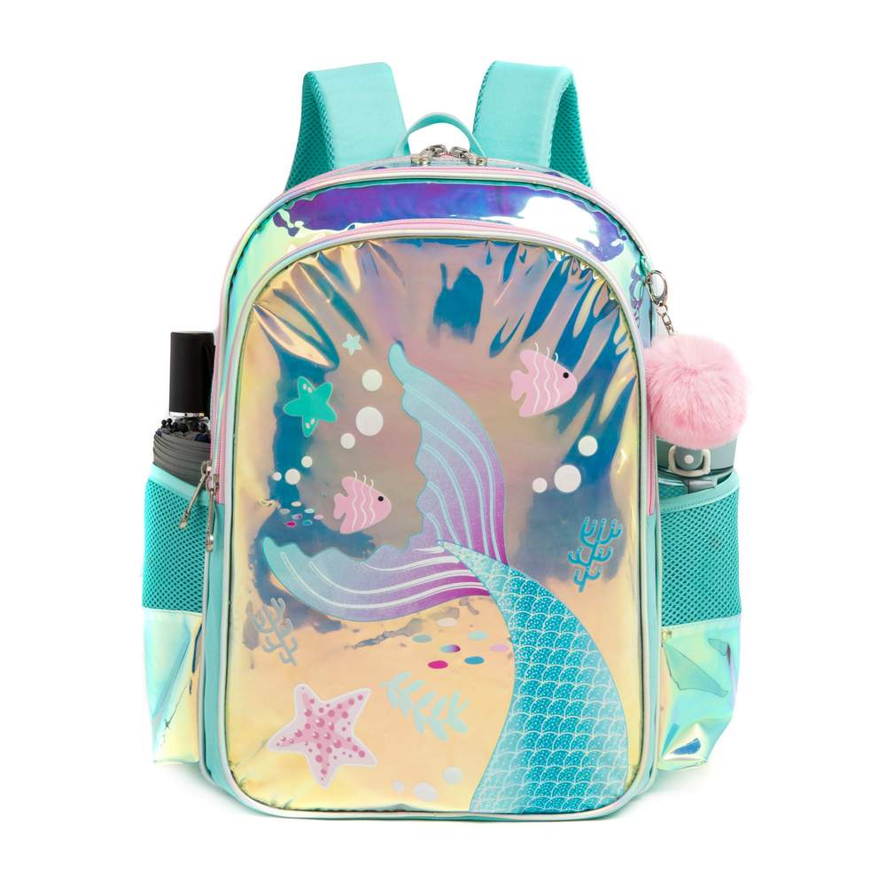 (NET)Mermaid Children's Trolley Backpack School Bag