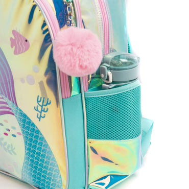 (NET)Mermaid Children's Trolley Backpack School Bag