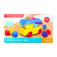 Sort and School Bus Shape Sorting Building Block Puzzle