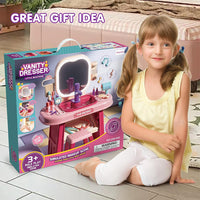 (Net ) Toddler Beauty Salon Set With Makeup Accessories & Washbasin
