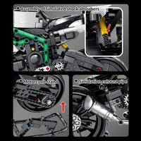 (Net) Small Particle Building Block Motorcycle Racing Locomotive Toy