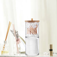 (Net) Round Cotton Swabs Holder 2 Pcs