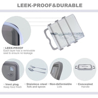 (NET) 1.8L Stainless Steel Leak-proof Lunch Box