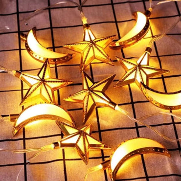 (Net) 3M 10 Ramadan Moon & Star String Lights