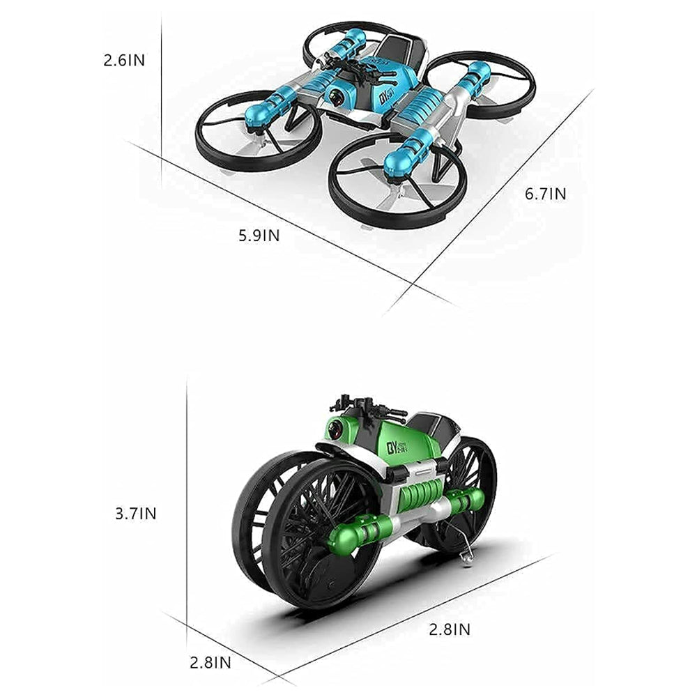 (NET)   2-in-1 Quadcopter Folding Motorcycle Deformation Toy