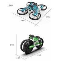 (NET)   2-in-1 Quadcopter Folding Motorcycle Deformation Toy