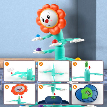 Electric Swinging Rotating Sunflower Indoor Interactive Shaking Dancing Toy Kids Place The Colored Balls Board Game with Music
