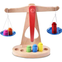 Wooden Balance Scale Toy Math Learning Weighing Scale
