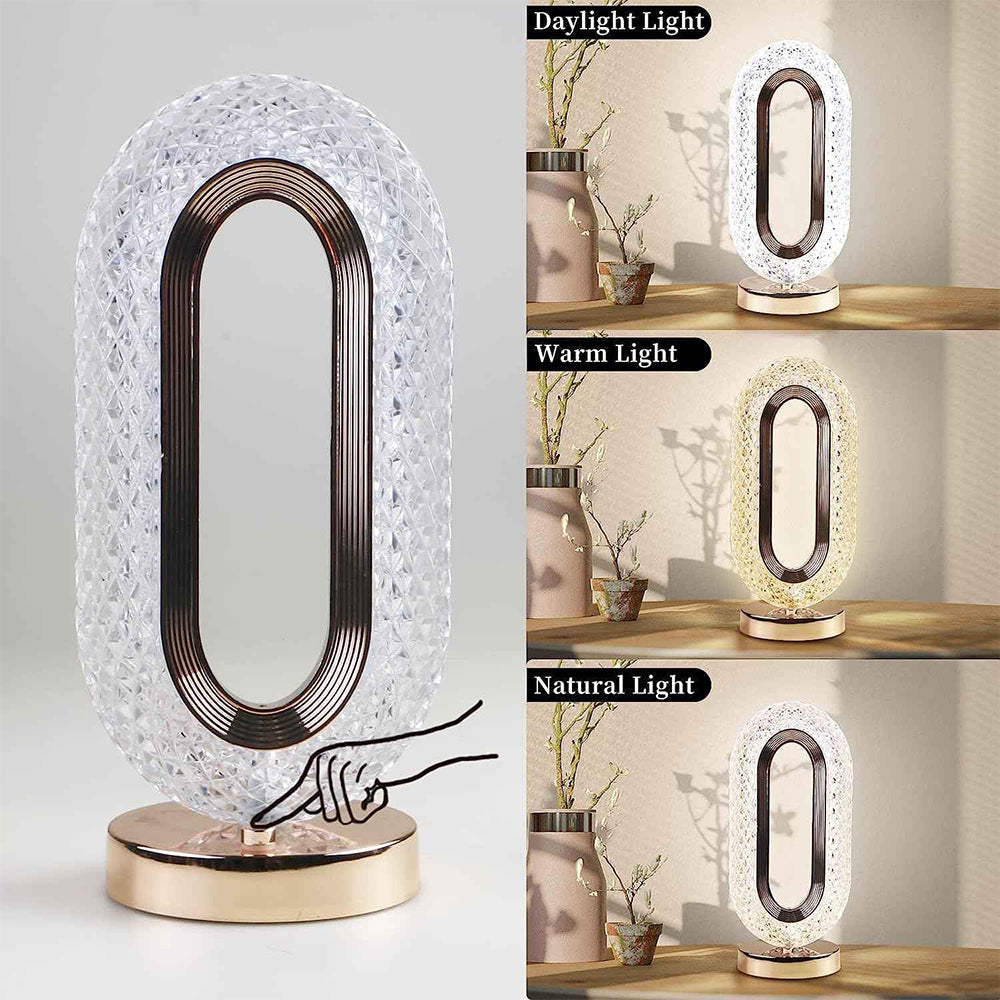 USB Oval Crystal Stand Night Lamp