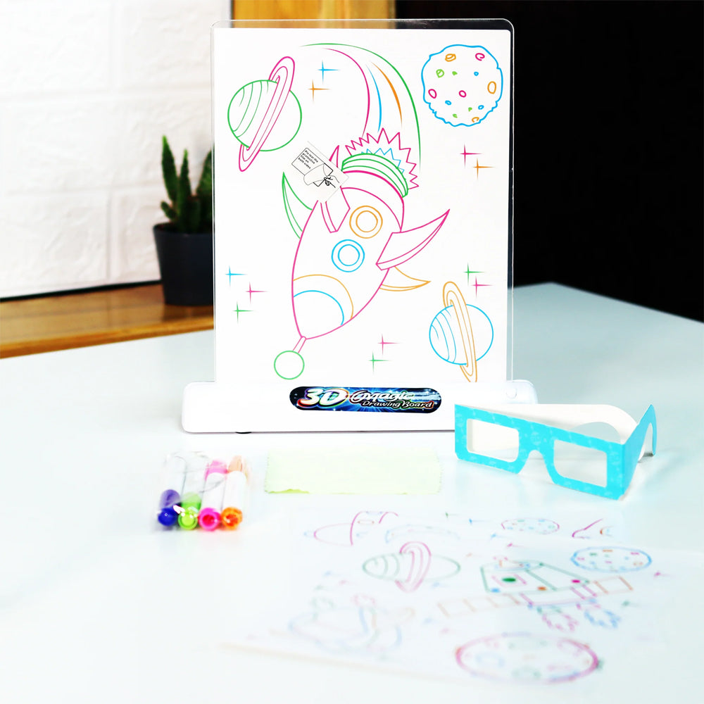 (Net) Illuminated 3D Magic Drawing Board for Kids