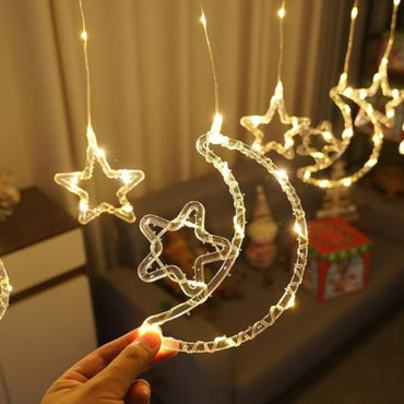 (Net)Star and Moon Curtain String Lights