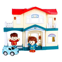 Mega Creative Dollhouse Set with Furniture, Dolls, and Toy Car