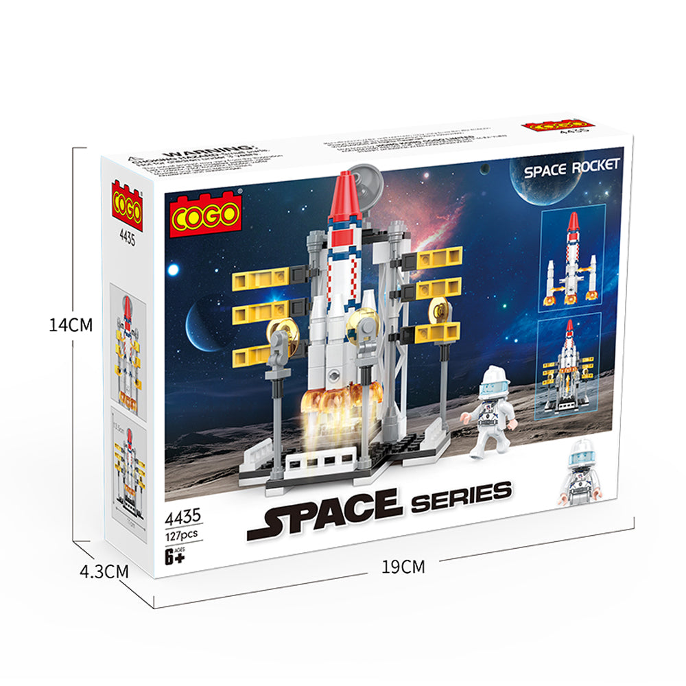 COGO City Space Rocket Blocks Set - Educational Building Toys for Kids
