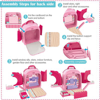 (Net) 3-in-1 Educational Pet Care Pretend Play House Toy with Backpack