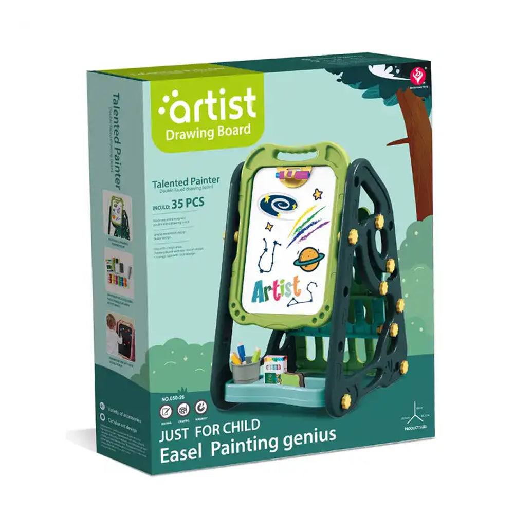( NET) Early Learning Foldable Double-Sided Magnetic Artist Doodle Table