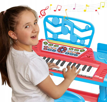 (Net)Electronic Piano Large Set Microphone Chair Piano For Children