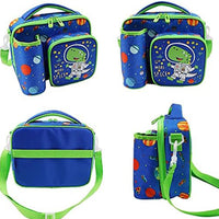 (NET) Insulated Lunch Box for Kids Reusable Cute Tote Bag With Bottle Holder For School / 22049-D